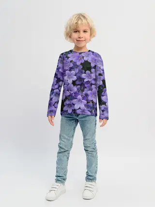Детский лонгслив / Фиолетовый цвет весны