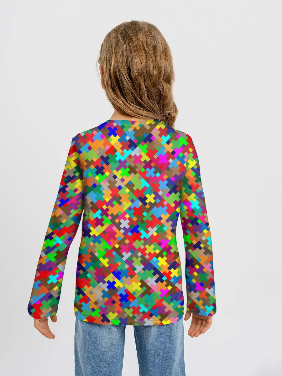 Детский лонгслив / РАЗНОЦВЕТНЫЙ ПАЗЛ