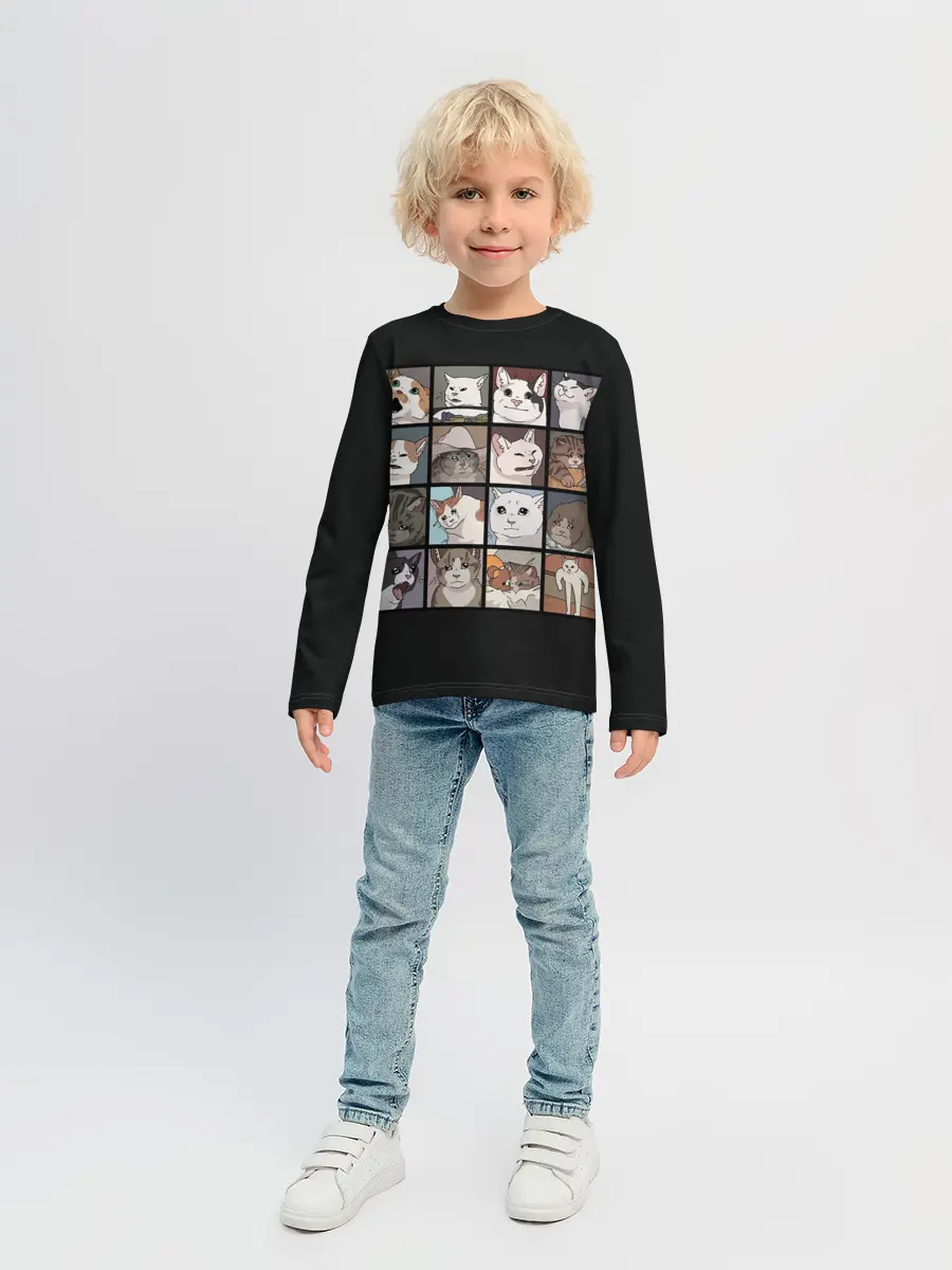 Детский лонгслив / Коты и кошки