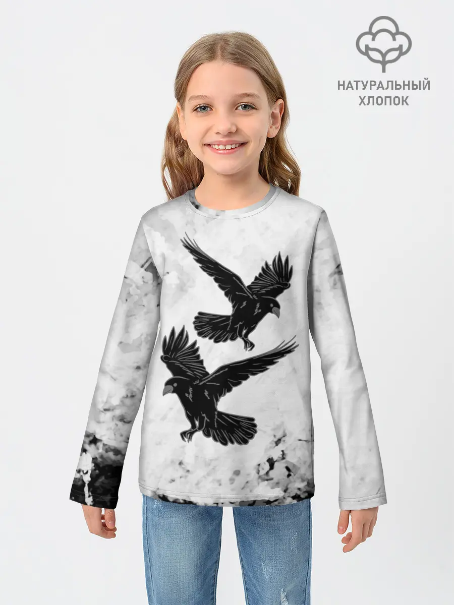 Детский лонгслив / Gothic crows