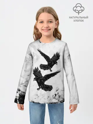 Детский лонгслив / Gothic crows
