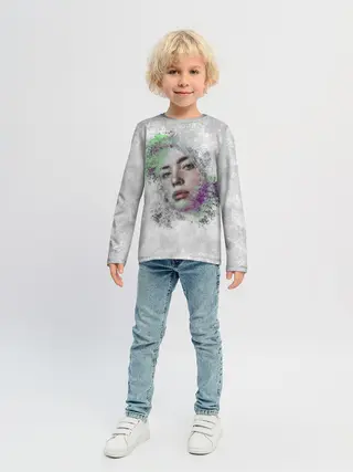 Детский лонгслив / Билли Айлиш красочная
