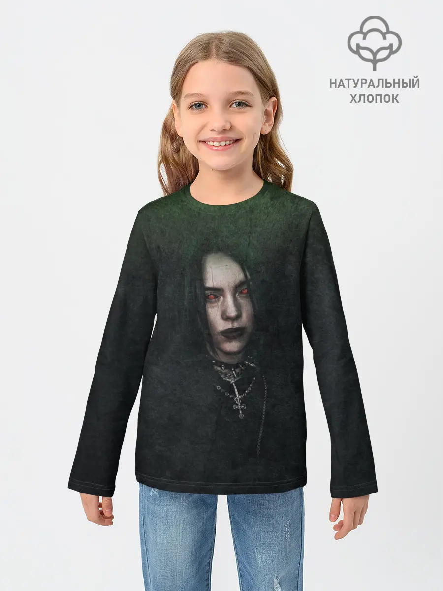 Детский лонгслив / Билли Айлиш демонический стиль