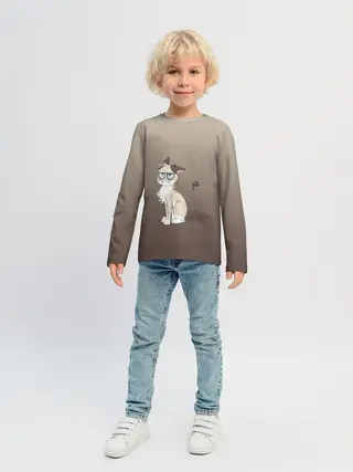 Детский лонгслив / сварливый кот мем нет