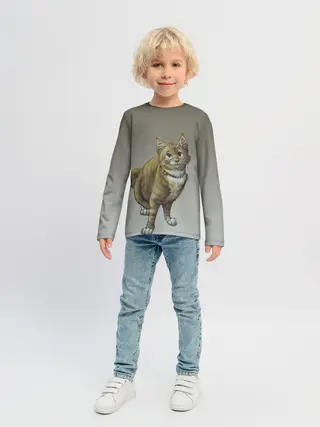 Детский лонгслив / полосатый уличный кот