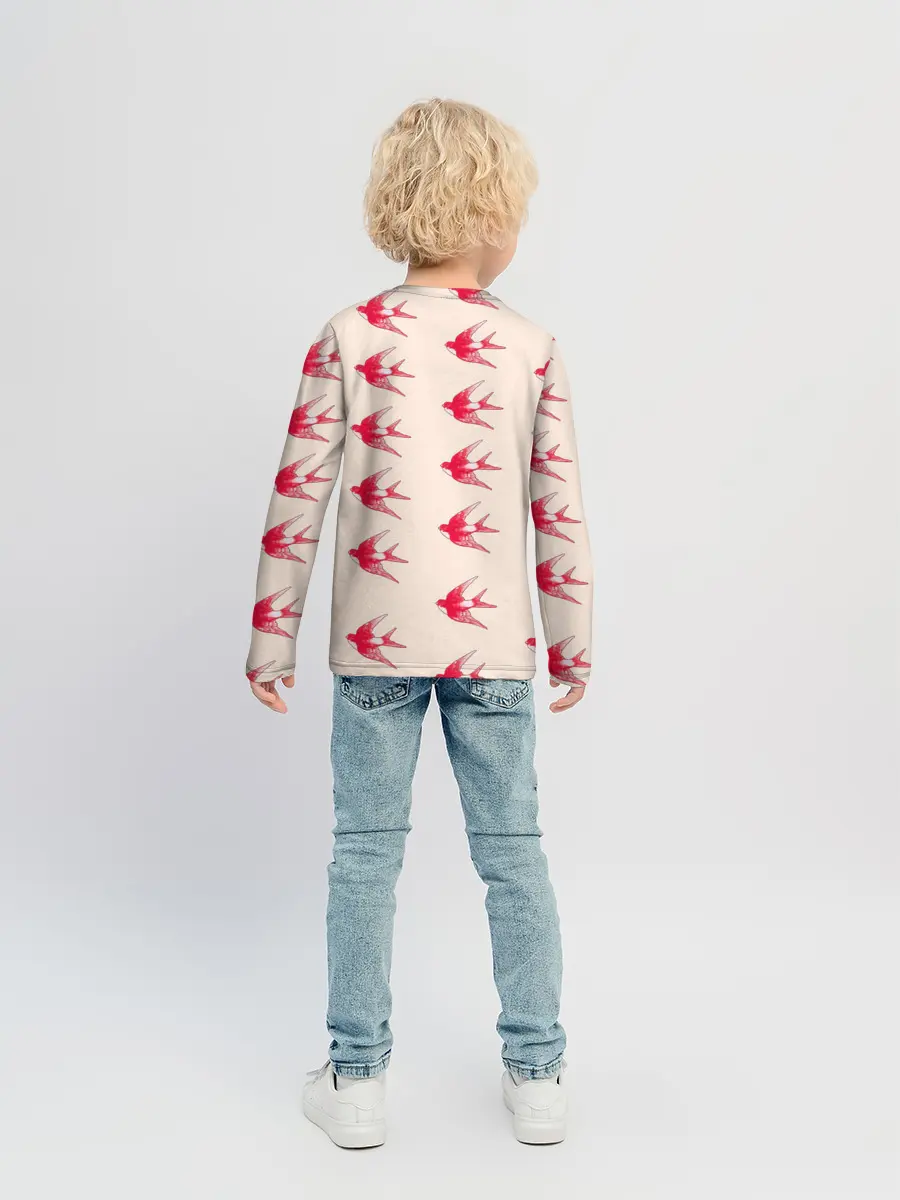 Детский лонгслив / Синицы