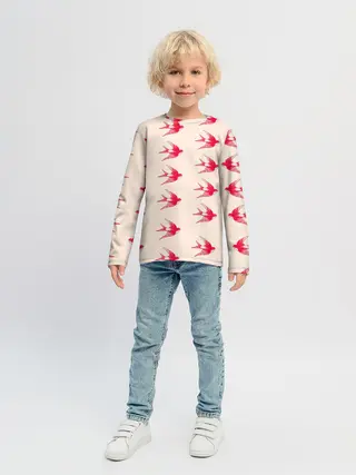 Детский лонгслив / Синицы