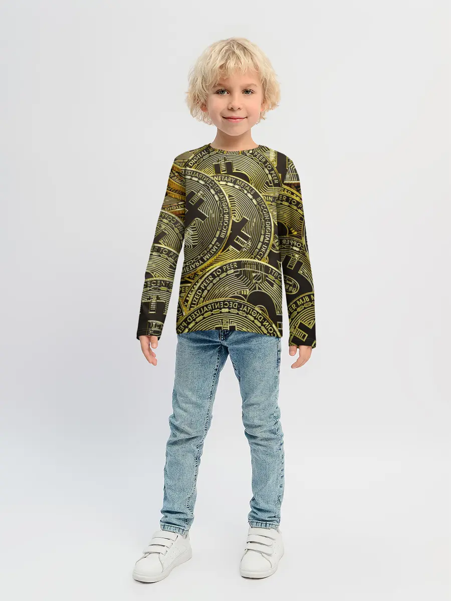Детский лонгслив / БИТКОИНЫ МОНЕТЫ