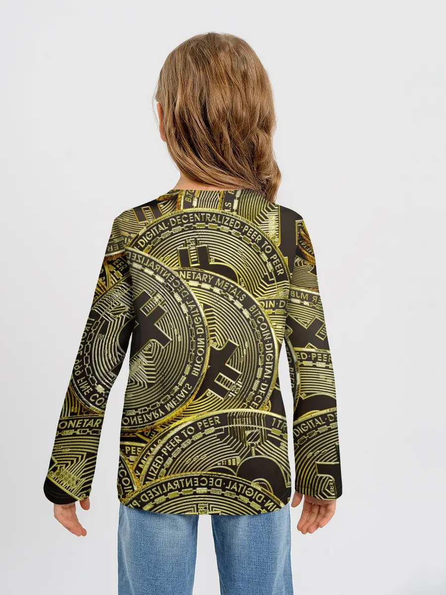 Детский лонгслив / БИТКОИНЫ МОНЕТЫ