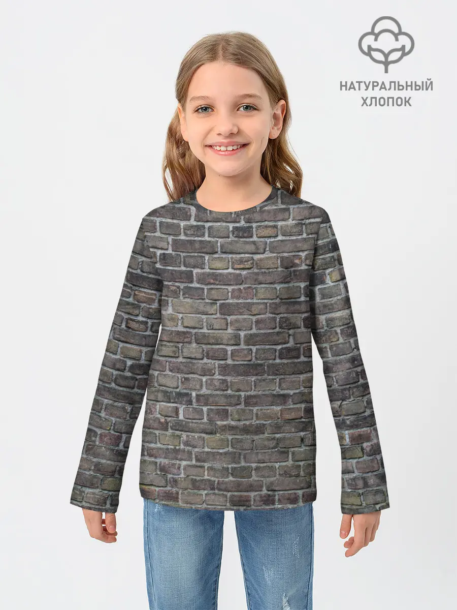 Детский лонгслив / кирпич