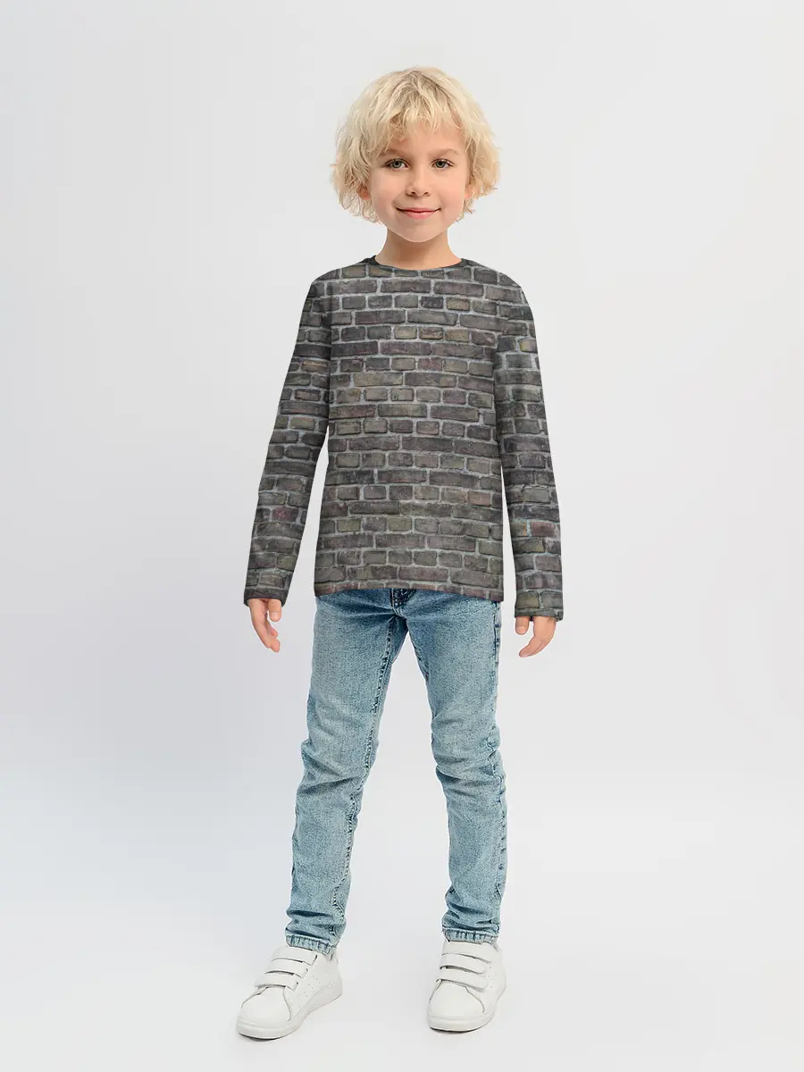 Детский лонгслив / кирпич