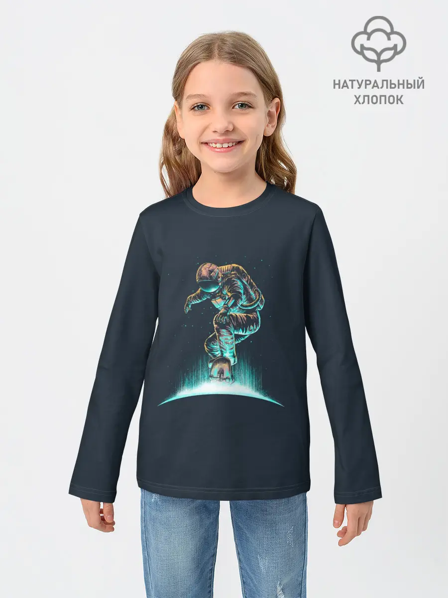 Детский лонгслив / Space Surfing