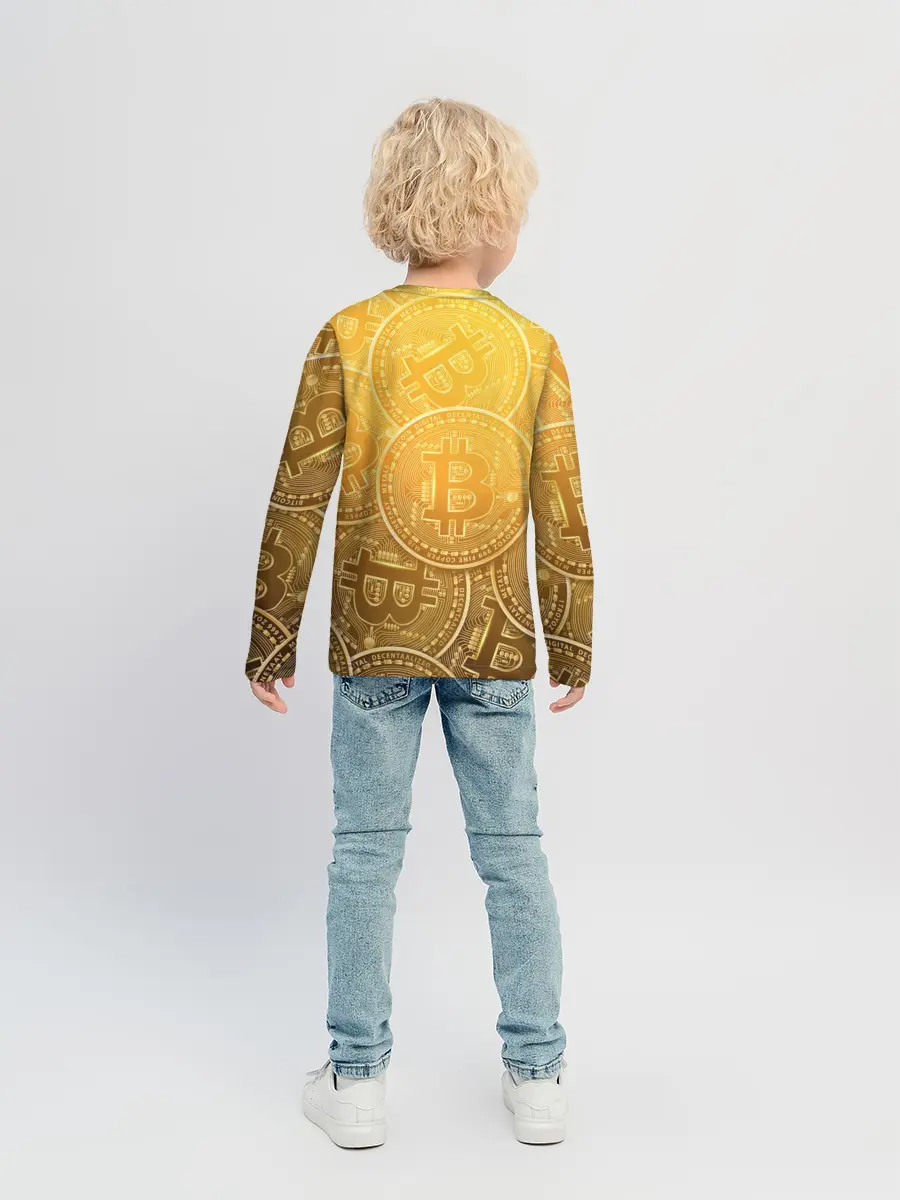 Детский лонгслив / БИТКОИН МОНЕТЫ