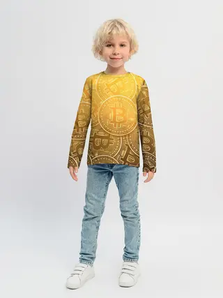 Детский лонгслив / БИТКОИН МОНЕТЫ