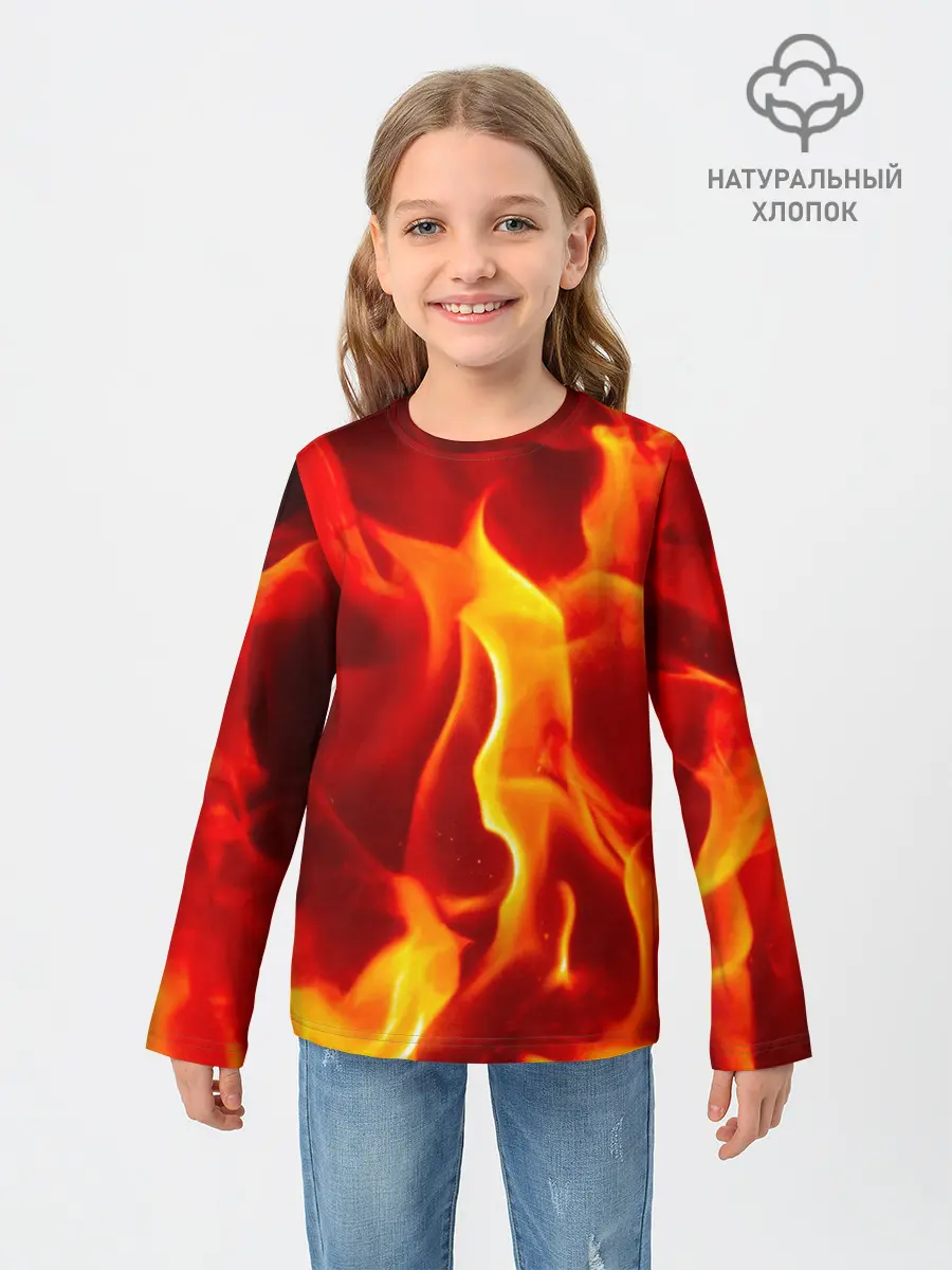 Детский лонгслив / Пламенный