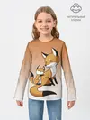 Детский лонгслив / лис и лисенок