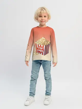 Детский лонгслив / попкорн рисунок