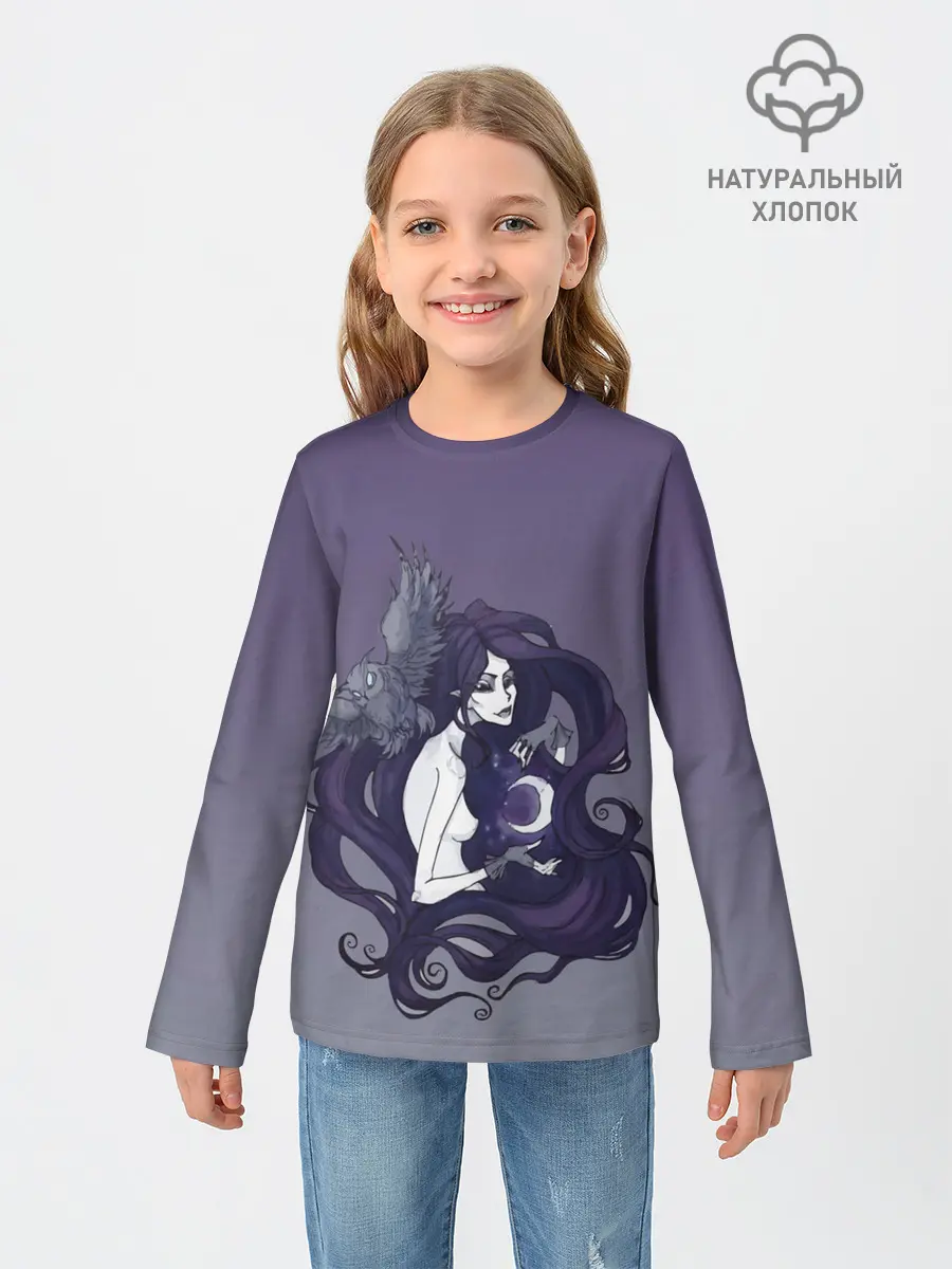 Детский лонгслив / ведьма сова луна
