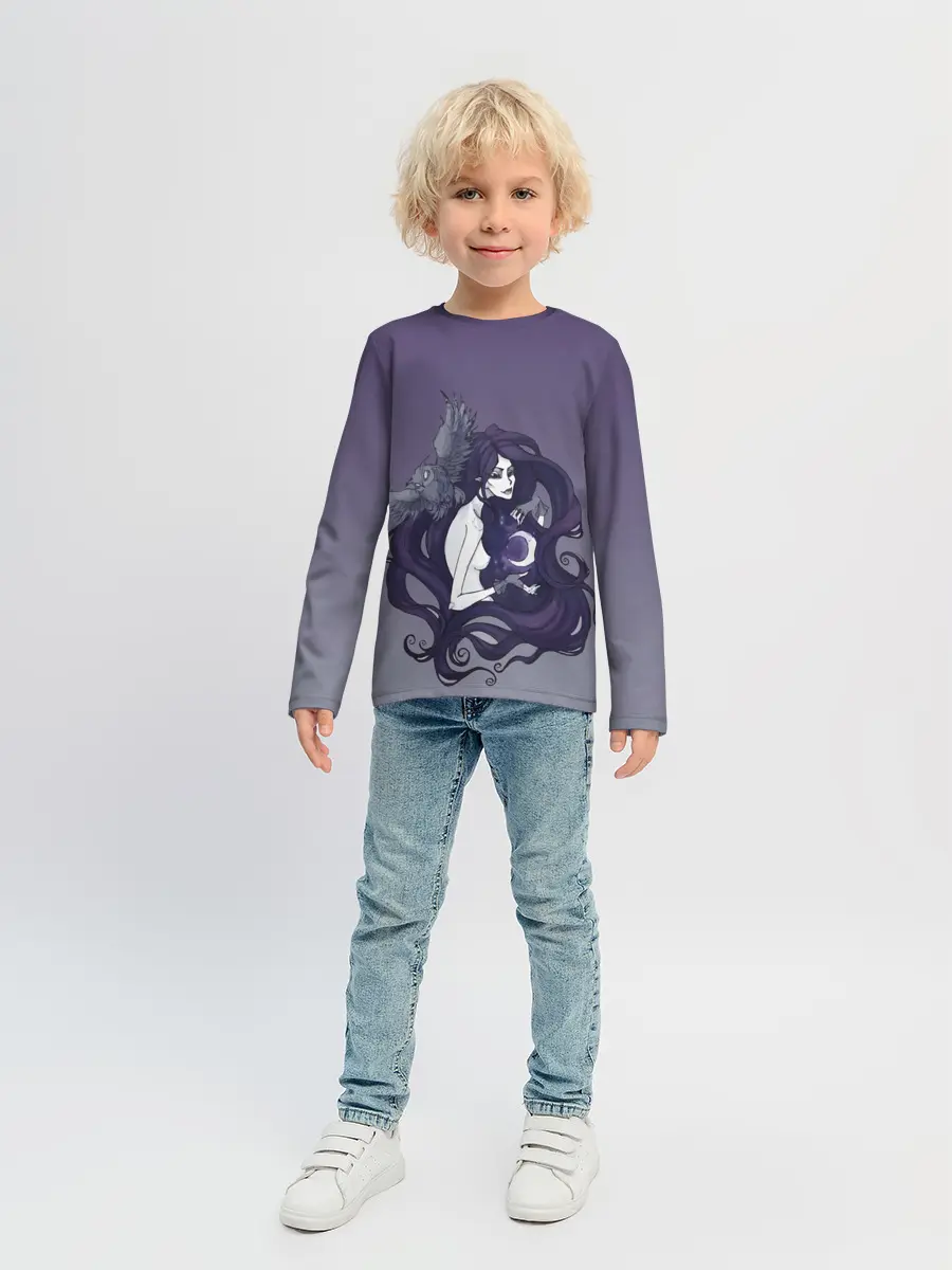 Детский лонгслив / ведьма сова луна