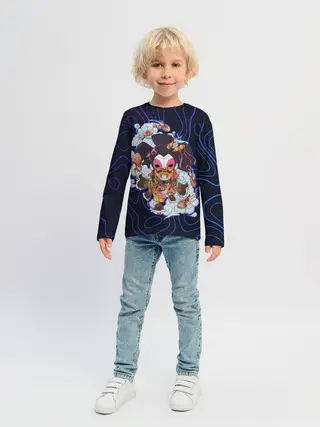 Детский лонгслив / Призрак в доспехах | Cyberpunk