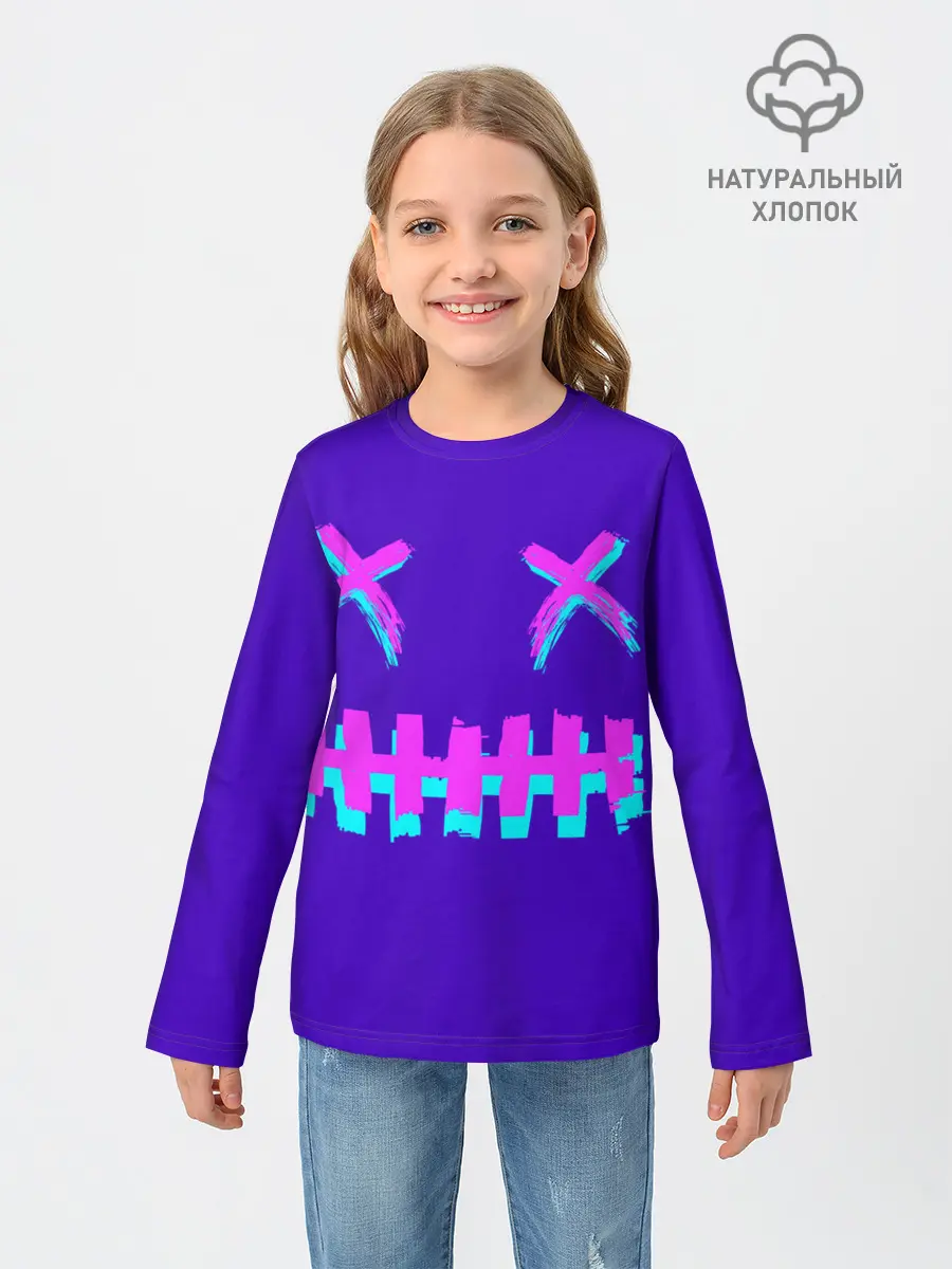 Детский лонгслив / CYBERSTYLE PURPLE EVIL