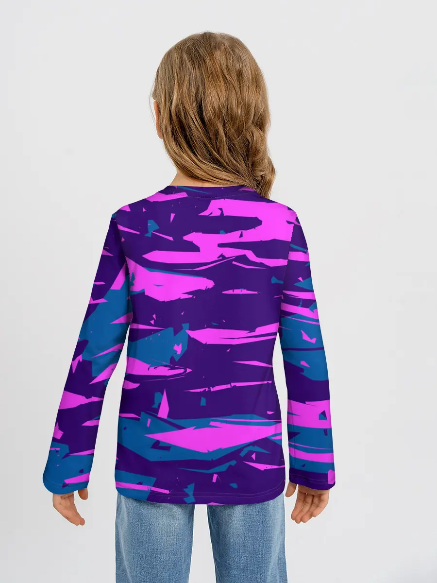 Детский лонгслив / CYBERSTYLE NEON CAMOUFLAGE