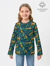 Детский лонгслив / Паттерн из Тигров и Растений