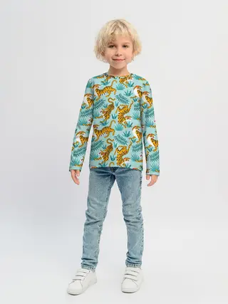 Детский лонгслив / Рычащие Тигры Паттерн