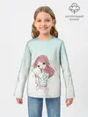 Детский лонгслив / Девочка и любимый кот арт