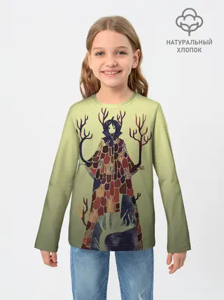 Детский лонгслив / лесной волшебник акварель