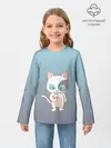 Детский лонгслив / кот с мороженкой