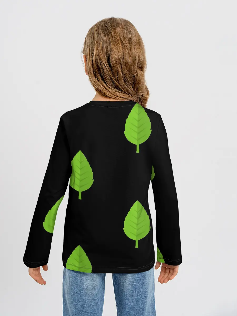 Детский лонгслив / Птица и листочек