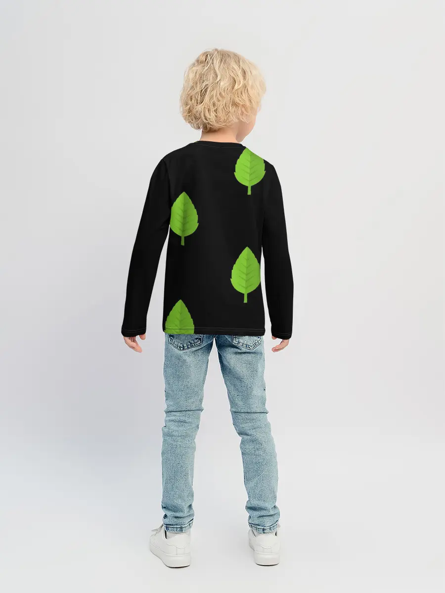 Детский лонгслив / Птица и листочек