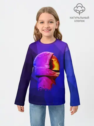 Детский лонгслив / полигональный космонавт