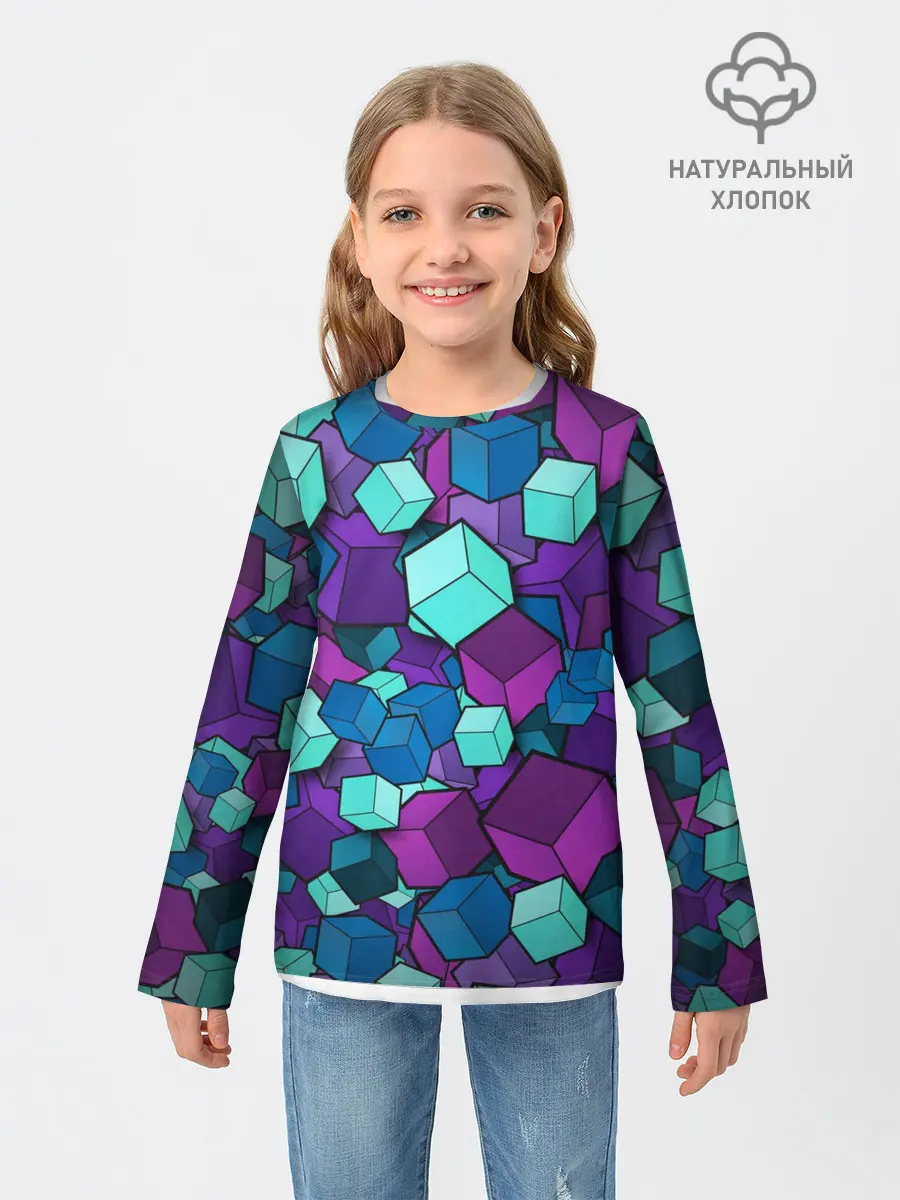 Детский лонгслив / Кубы