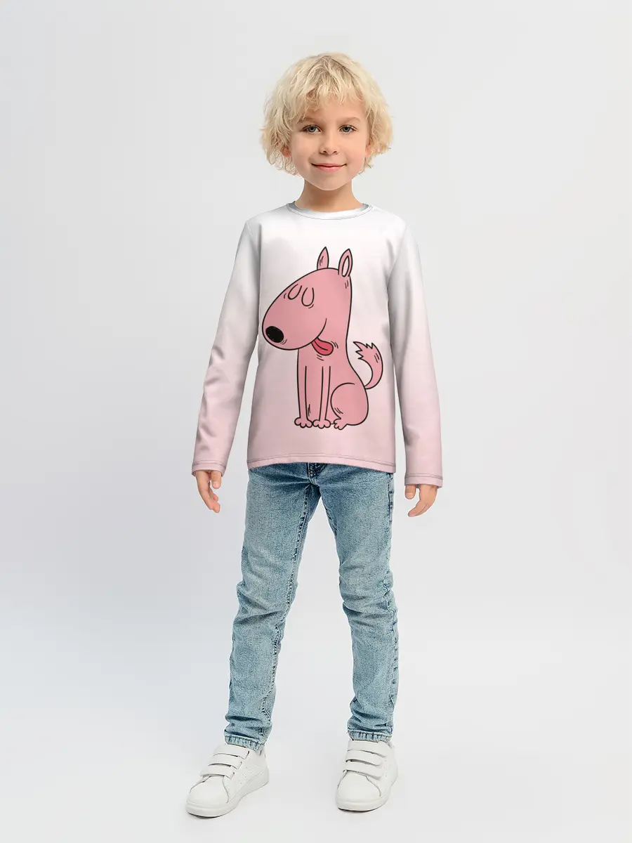 Детский лонгслив / мультяшный мопс