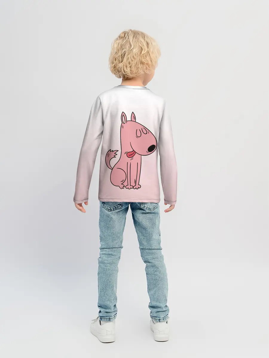 Детский лонгслив / мультяшный мопс