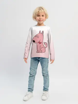 Детский лонгслив / мультяшный мопс
