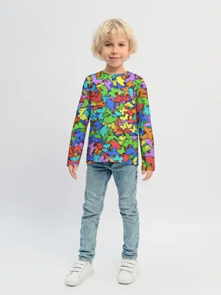 Детский лонгслив / Разноцветные бабочки