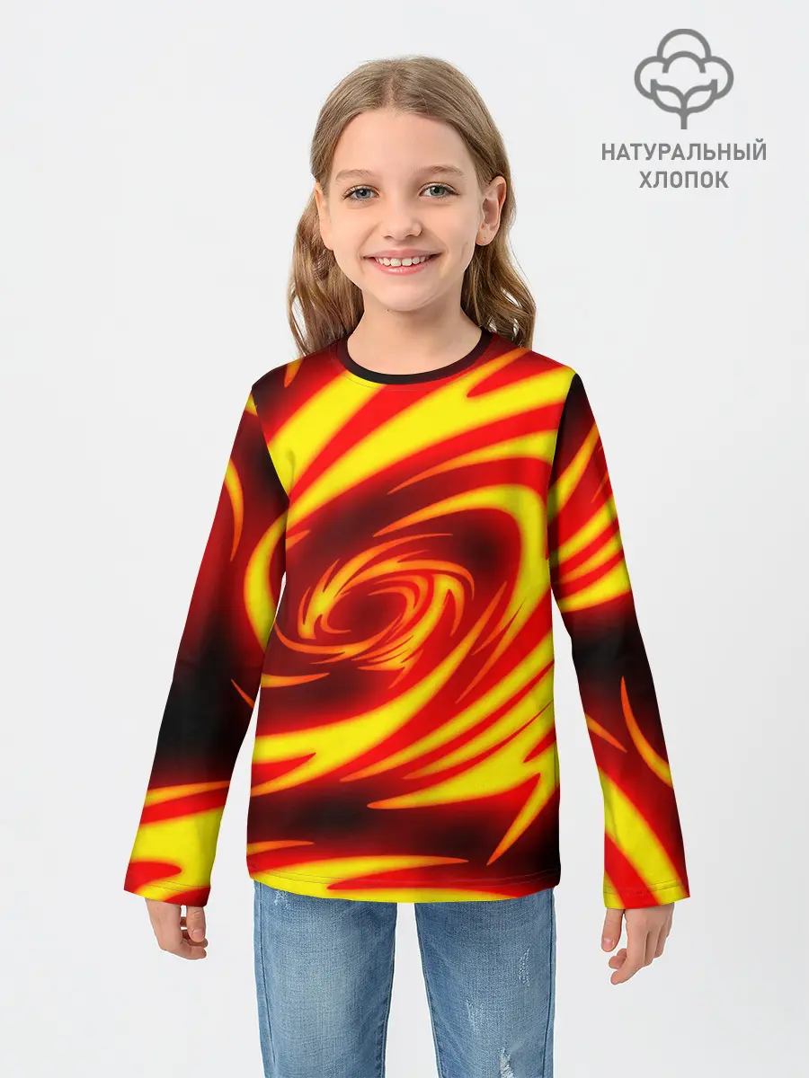 Детский лонгслив / ОГНЕННЫЕ ВОЛНЫ | FIRE STRIPES