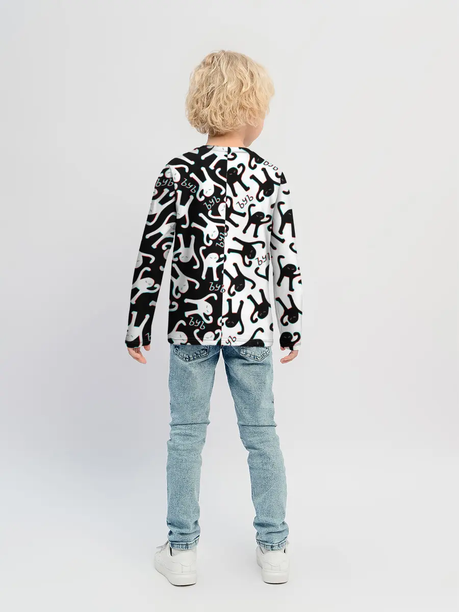 Детский лонгслив / МЕМ КОТ ЪУЪ СЪУКА