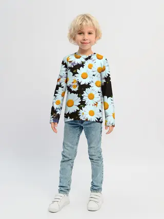 Детский лонгслив / Ромашки