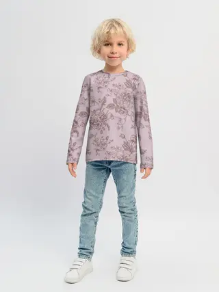 Детский лонгслив / розы с пионами