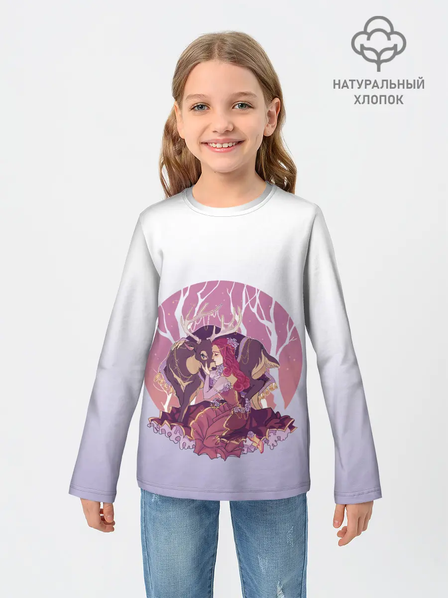 Детский лонгслив / Принцесса и олень