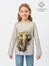 Детский лонгслив / акварельный слон брызги