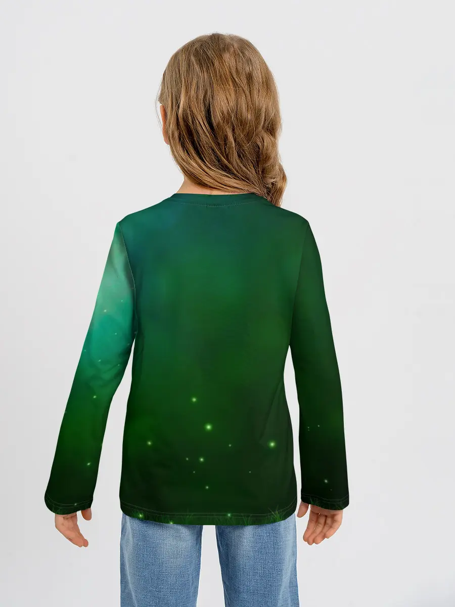 Детский лонгслив / Лисенок нюхает цветок