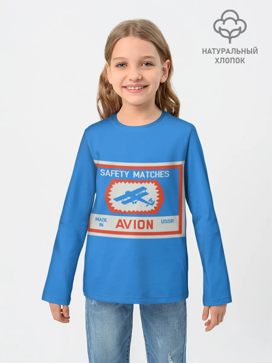 Детский лонгслив / Спички blue