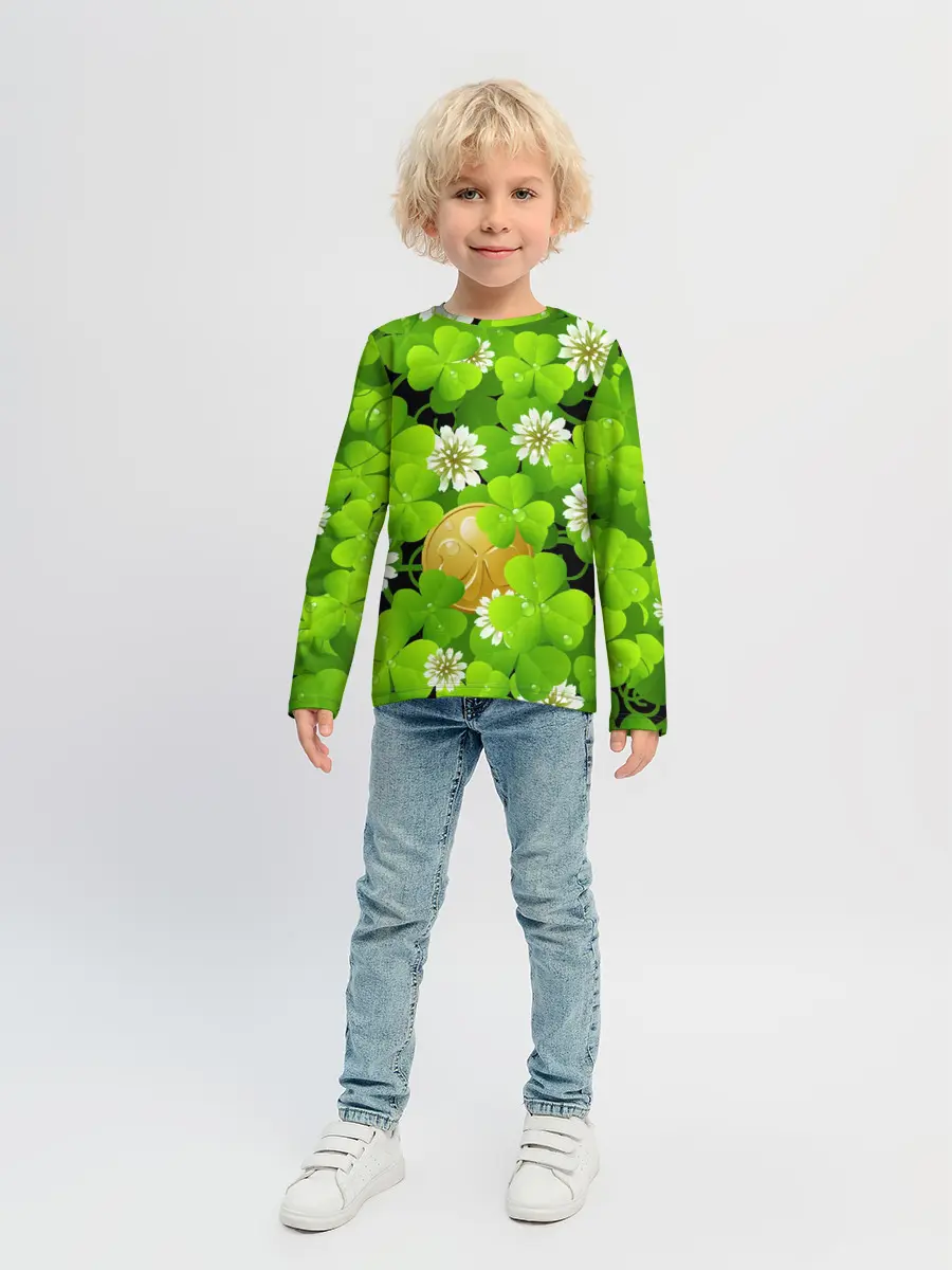 Детский лонгслив / Ирландский Клевер и Монетка