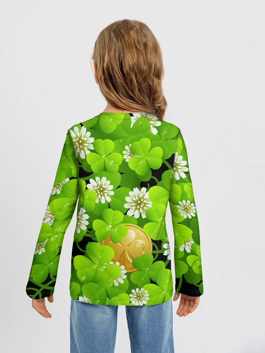 Детский лонгслив / Ирландский Клевер и Монетка