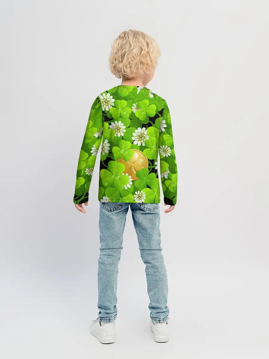 Детский лонгслив / Ирландский Клевер и Монетка